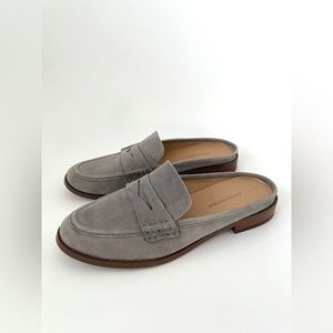 Banana Republic Gray Suede Demi Penny Loafer Slides